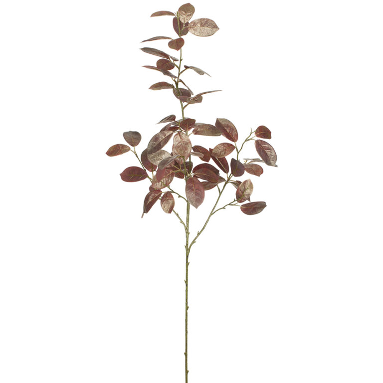 Fringe Flower Leaf Spray, Burgundy, 41in