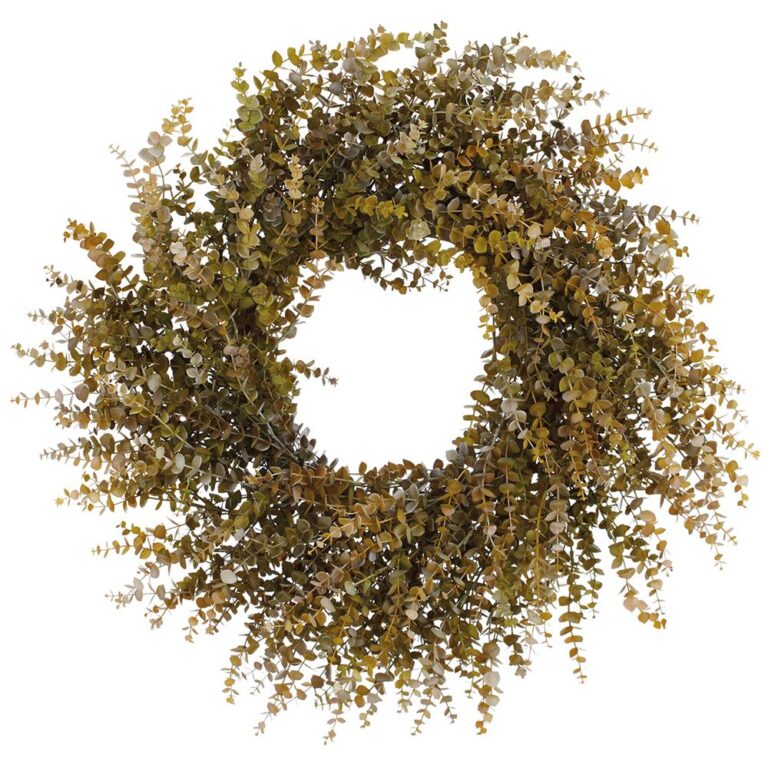 Mini Boxwood Wreath, Green Brown, 34in
