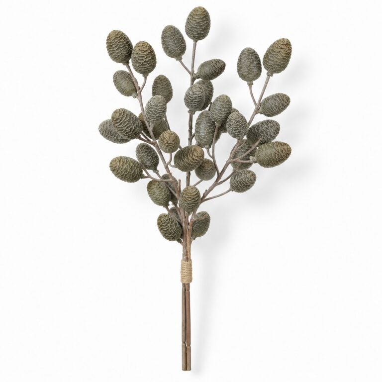 Pine Cone Bundle, Gray/Green, 19in