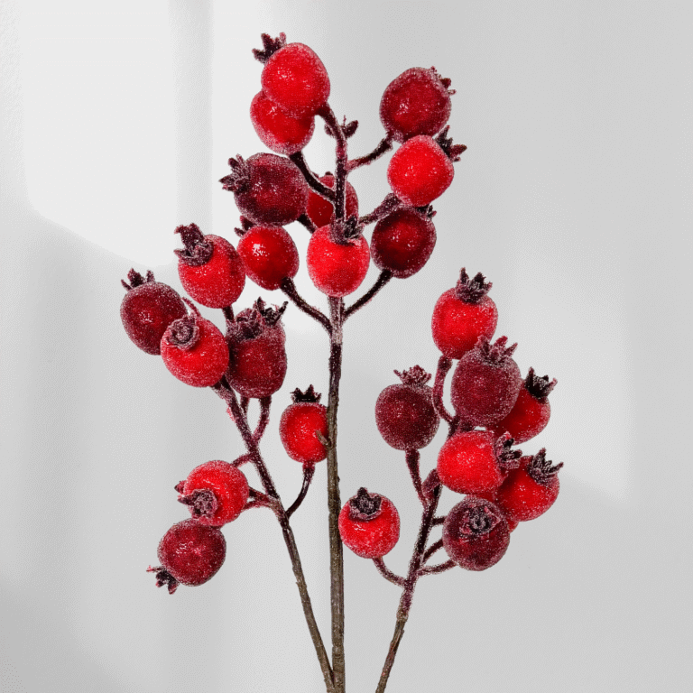 Iced Berry Spray, Red/Burgundy, 24in