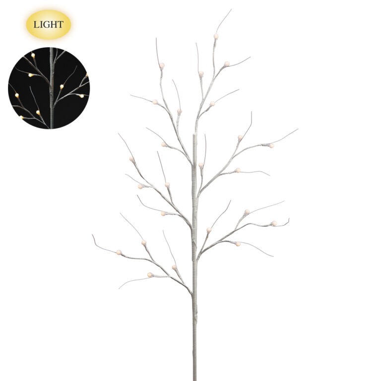 Twig Branch w/ Led Light, White, 37in