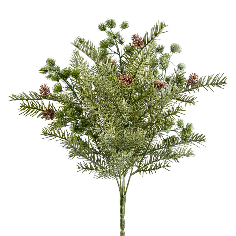 Pine Bush w Cones, Green/Grey, 19in