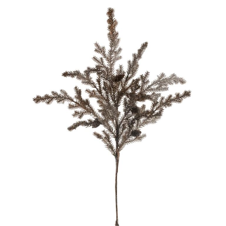 Glittered Pine Spray, Brown, 35in