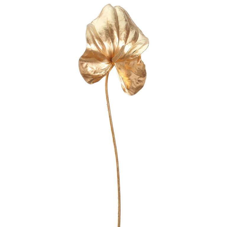 Metallic Anthurium Spray, Gold, 34.25in