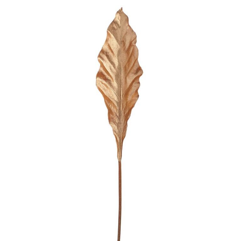 Mettalic Birds Nest Fern Spray, Champagne Gold, 44in