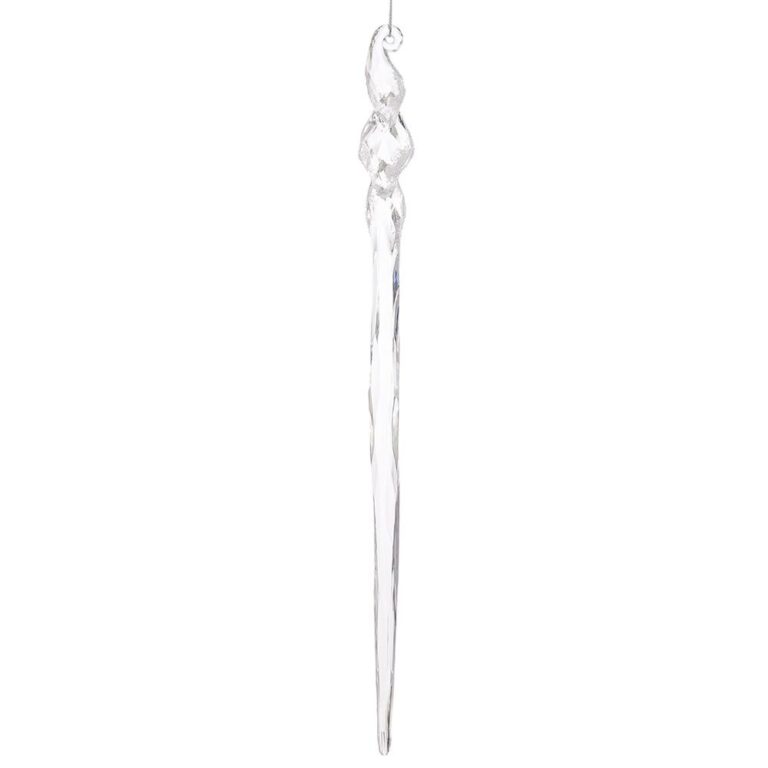 Glittered Icicle Ornament, Clear, 12.75in