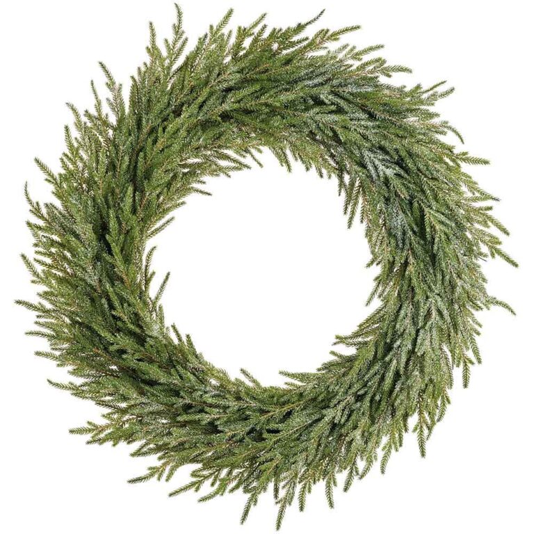 Glittered Cypress Wreath, Green, 32in