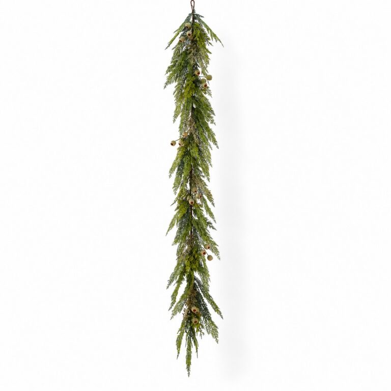 Green eucalyptus and pod mixed garland, 6 ft
