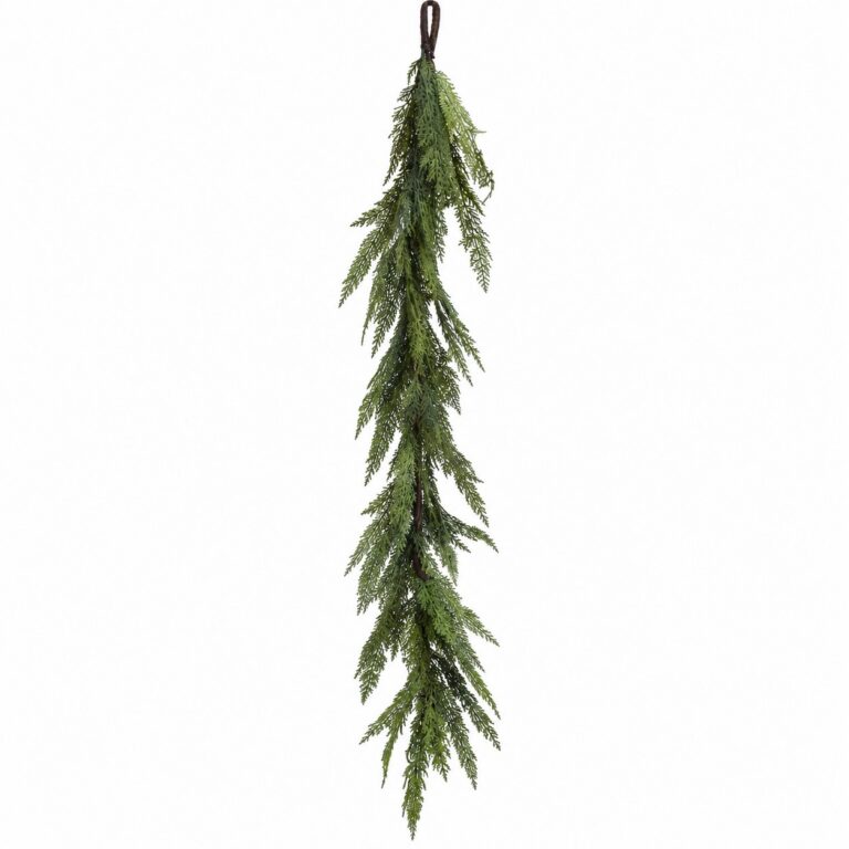 Green soft touch cedar garland, 6 ft