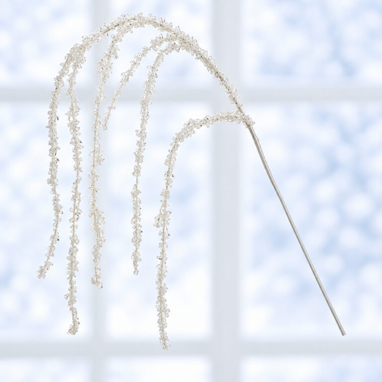 Iced hanging spray in clear and white, 47in