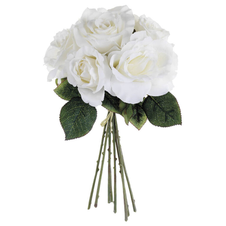 Rose Bouquet, White, 11in