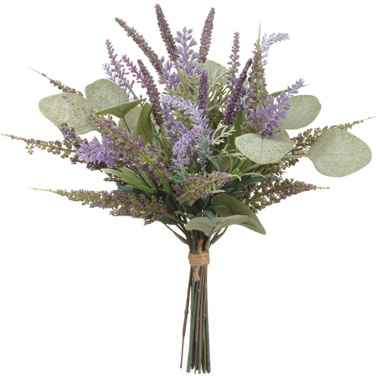 Lavender Eucalyptus Bouquet, Purple/Green, 13.5in