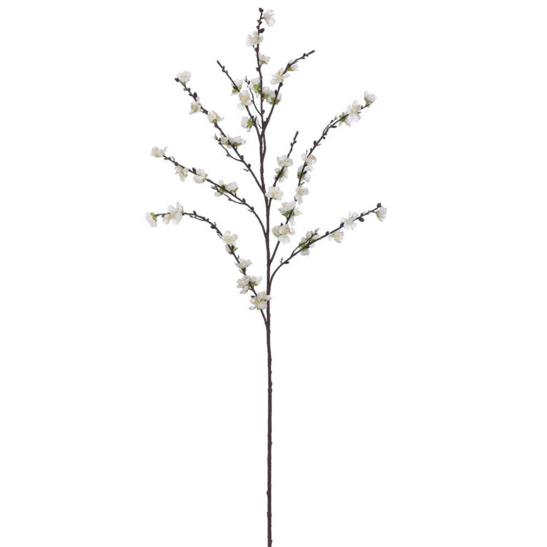 Plum Blossom Spray, White, 50in