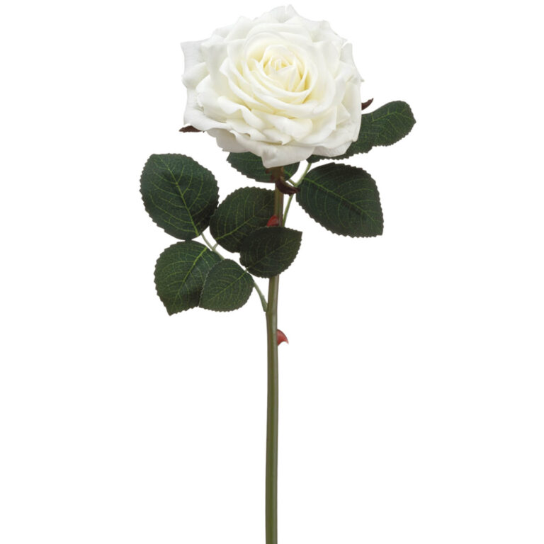 Rose Spray, White, 12in (Real Touch)