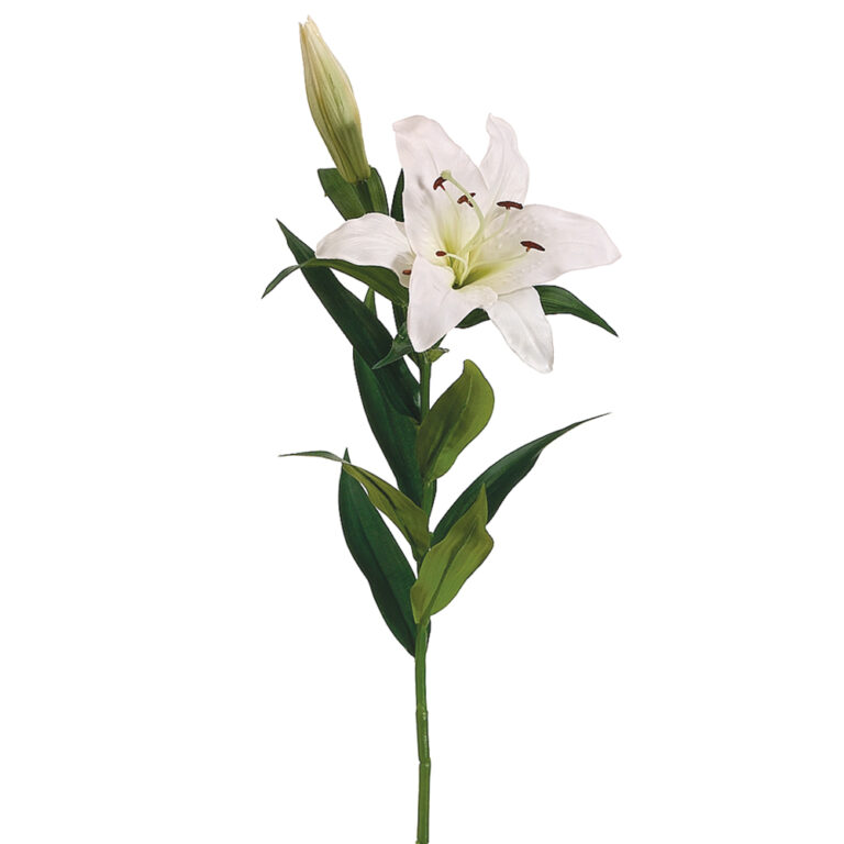 Lily Spray, White, 35in