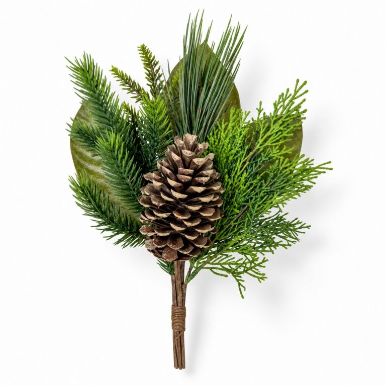 Mixed Pine / Pinecone Bundle x6, Green/Brown, 20in