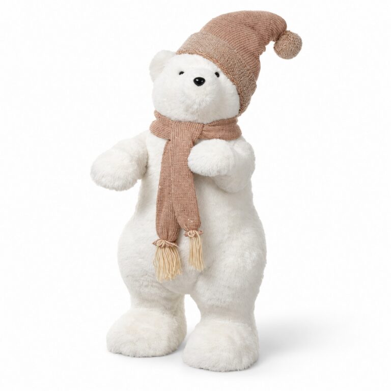 Bear with Hat, White, 36.2in