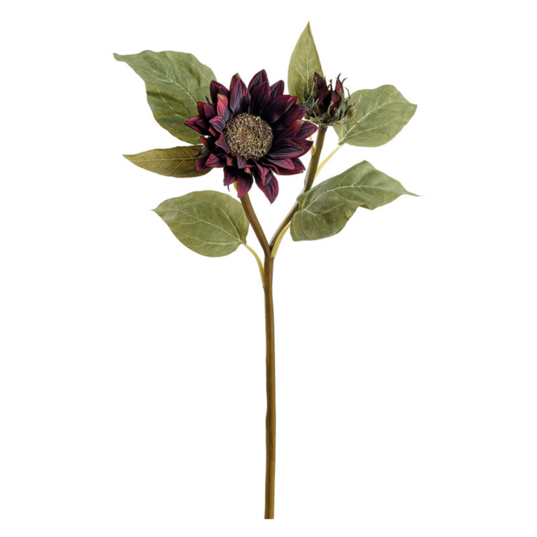 Sunflower Spray, Burgundy, 29in