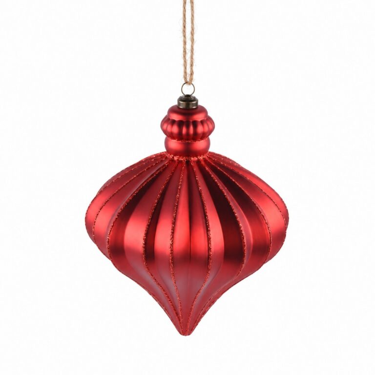 Finial Onion Ornament, Red, 7in