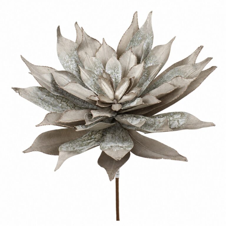 Glittered Echiveria Pick, Silver, 19in