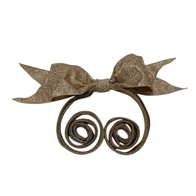 Glittered Bow, Champagne, 18in
