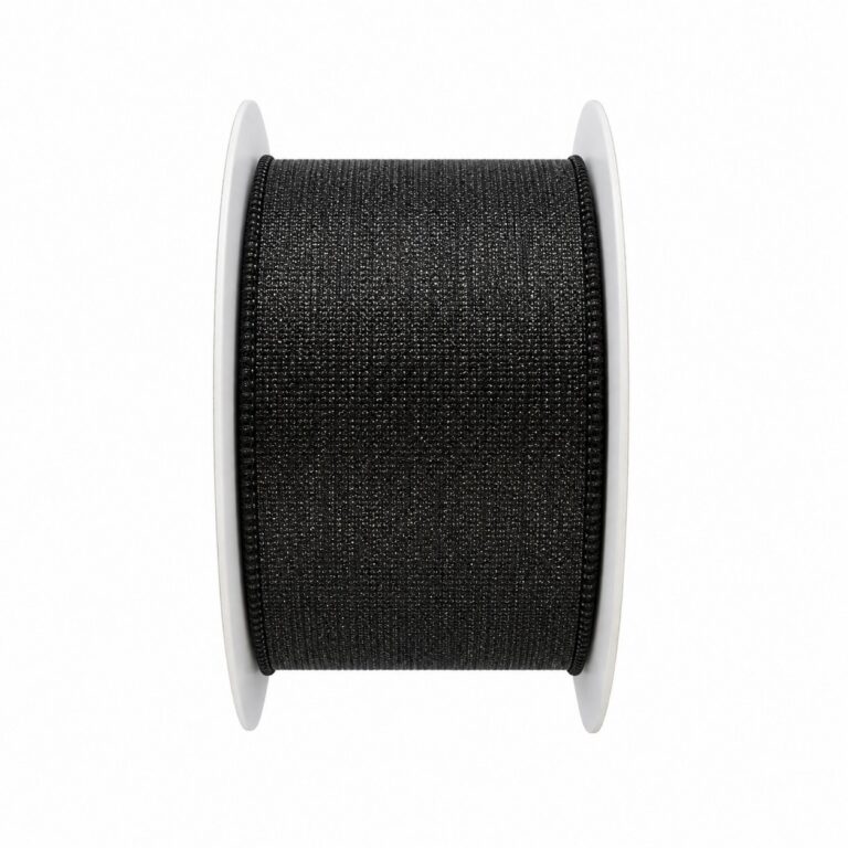 Ribbon Velvet Striped, Black/Silver, 2.5in x 10yrd