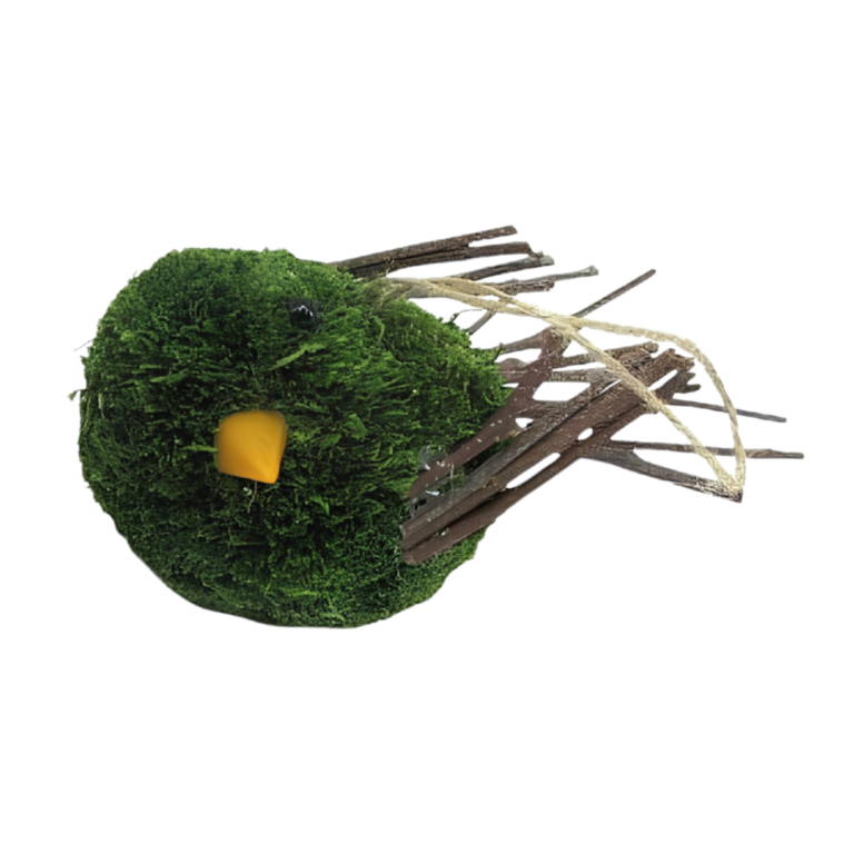 Moss Bird Assorted, Green, 5.5in