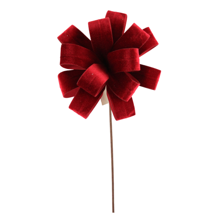 Velvet Ribbon Stem, Red, 20in