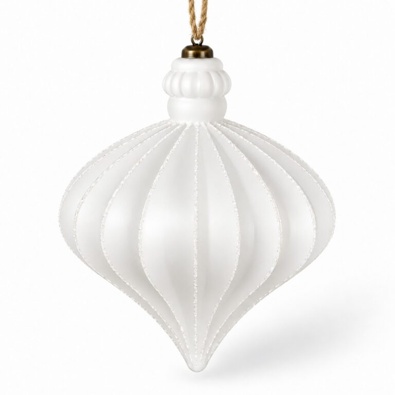 Finial Onion Ornament, White, 7in