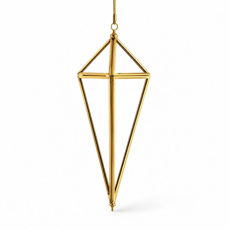 Mirrored Elongated Diamond, Clear/Gold, 10in
