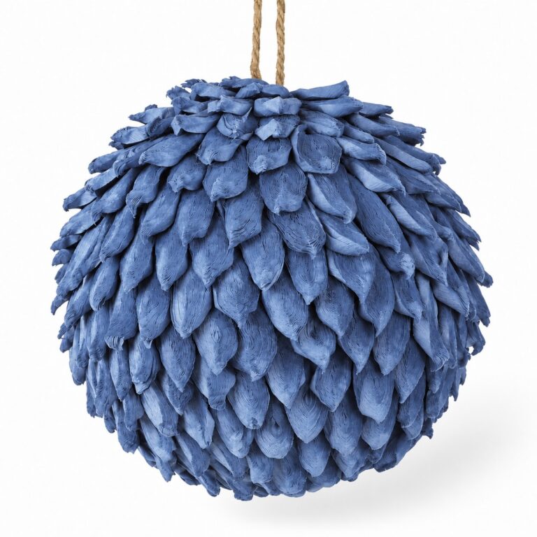 Paper Filigree Orb Ornament, Blue, 6in