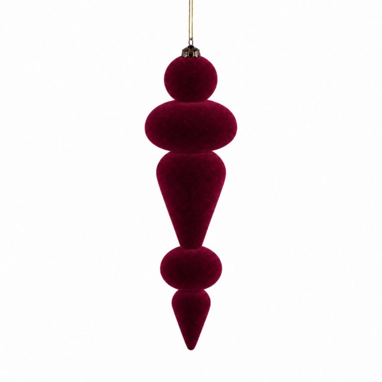 Velvet Finial Ornament, Burgundy, 9.57in