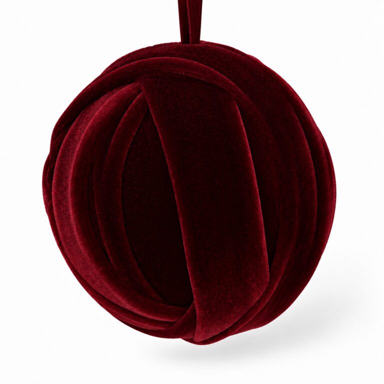 Velvet Orb Ornament, Burgundy, 4.7in