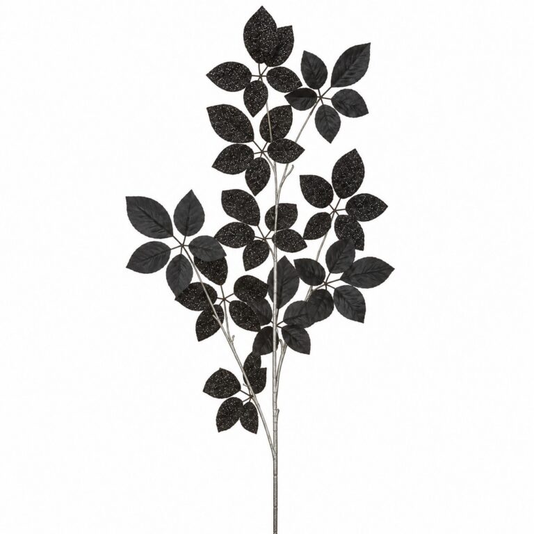 Metallic Leaf Spray, Black, 51in