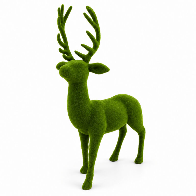 Green Standing Moss Deer Decoration, 45 inches (SKU: 216266)