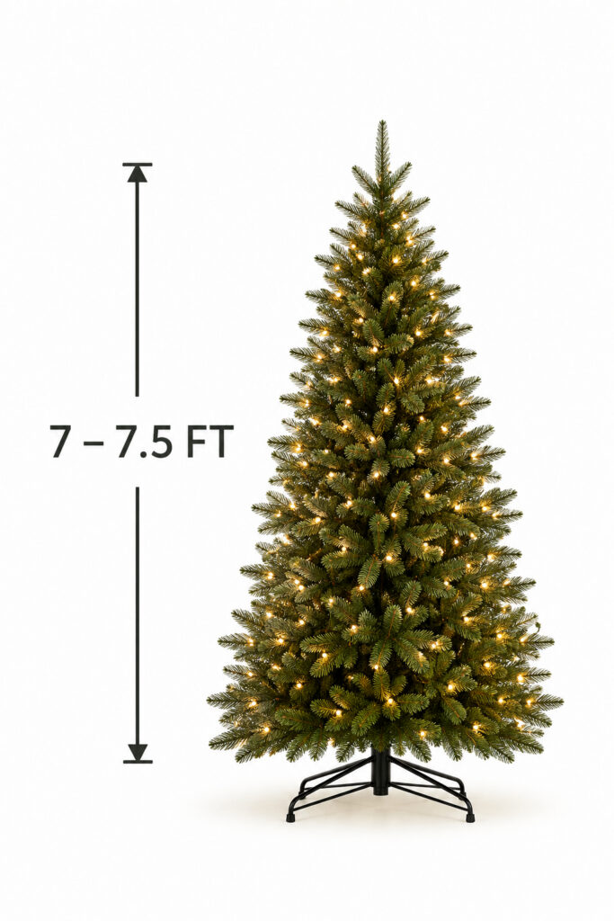 Artificial Christmas tree height guide for 7 to 7.5 feet